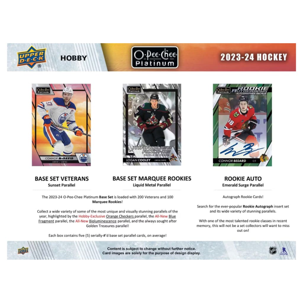 2023/24 Upper Deck O-Pee-Chee Platinum Hockey Hobby Box