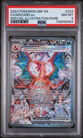 Charizard ex 2023 Pokemon Obsidian Flames Special Illustration rare #223/197 PSA 8