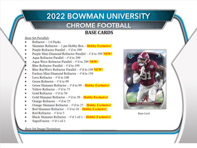 2022 Bowman Chrome University Football Hobby Box