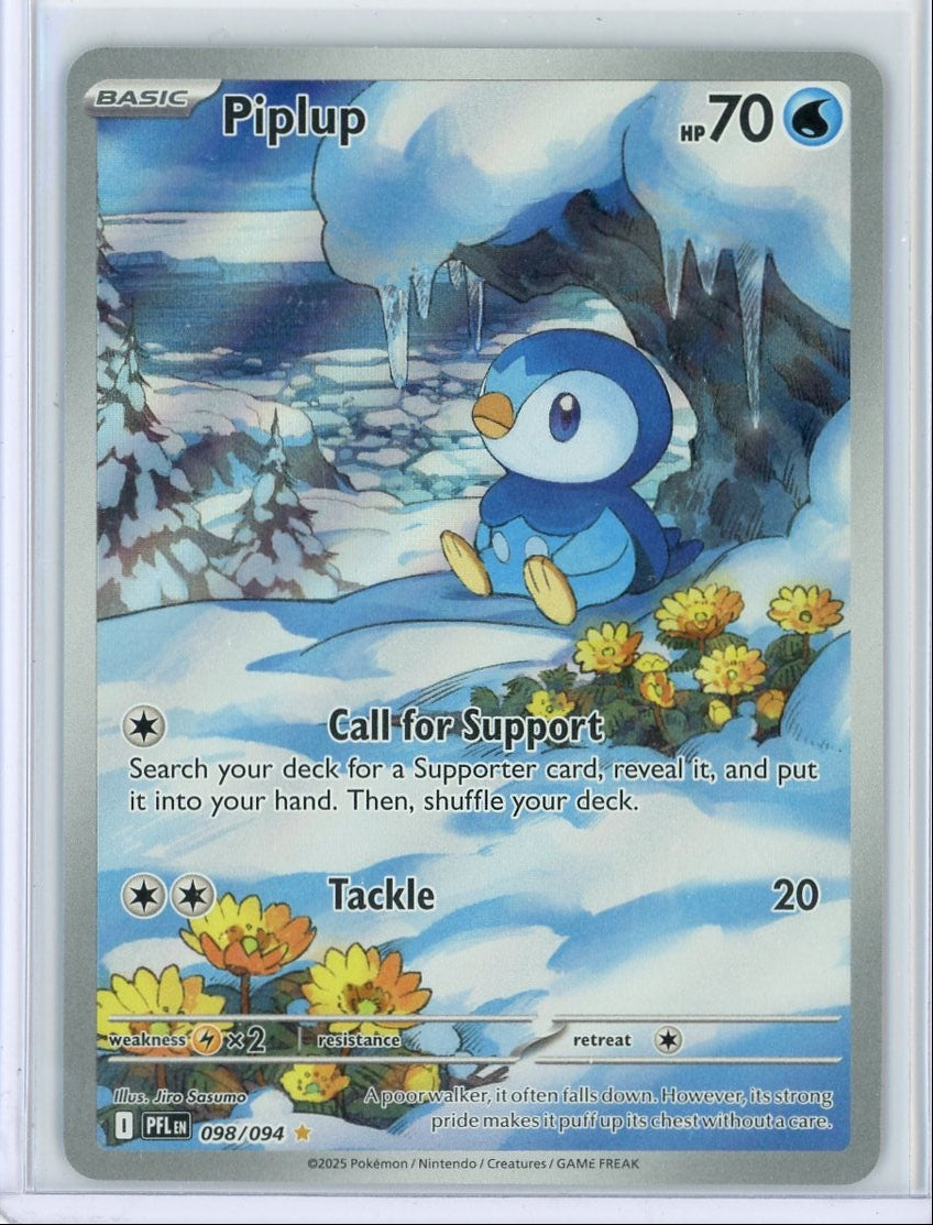 Piplup Pokémon Phantasmal Flames Illustration Rare #098/094