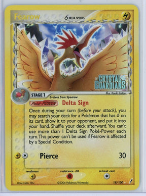 Fearow Pokémon ex Crystal Guardians Delta Species Reverse Holo #18/100 (DMG)