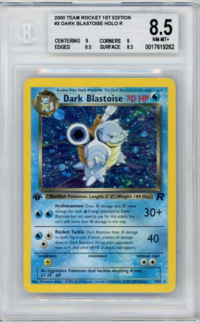 Dark Blastoise Pokémon Team Rocket 1st Edition Holo #3/82 BGS 8.5